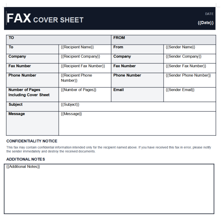 Bold grid fax cover sheet template preview